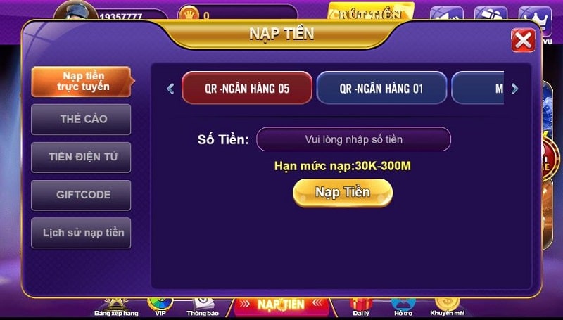 Nạp Tiền Tiện Lợi Tại 68 Game Bài