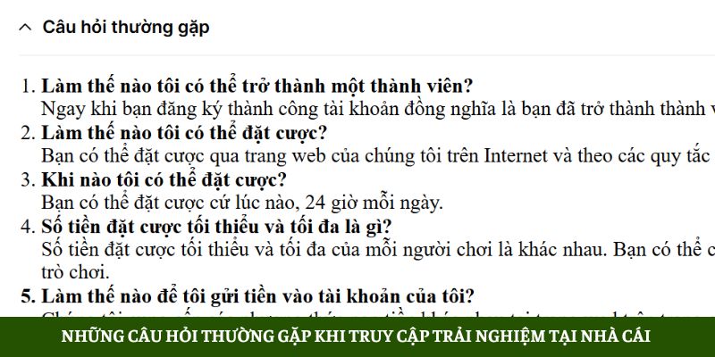 Những Câu Hỏi Thường Gặp Khi Truy Cập Trải Nghiệm Tại Nhà Cái 